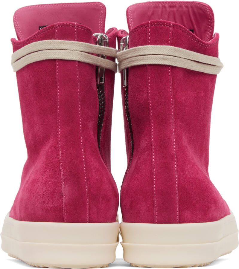 Rick Owens Pink Leather High Sneakers
