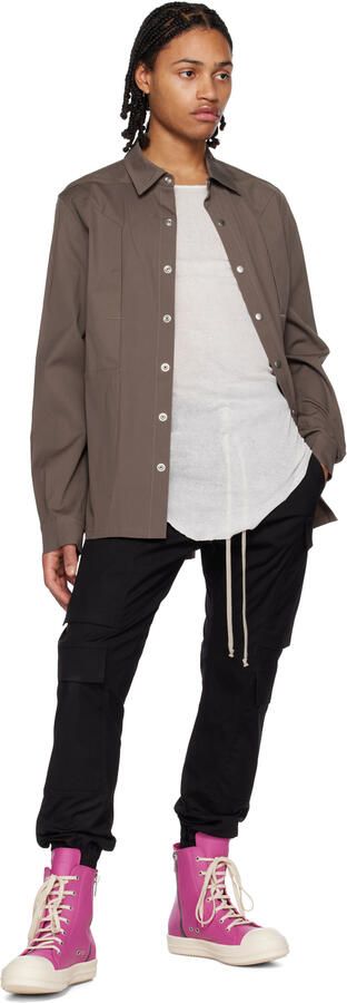 Rick Owens Pink Leather High Sneakers - Picture 8