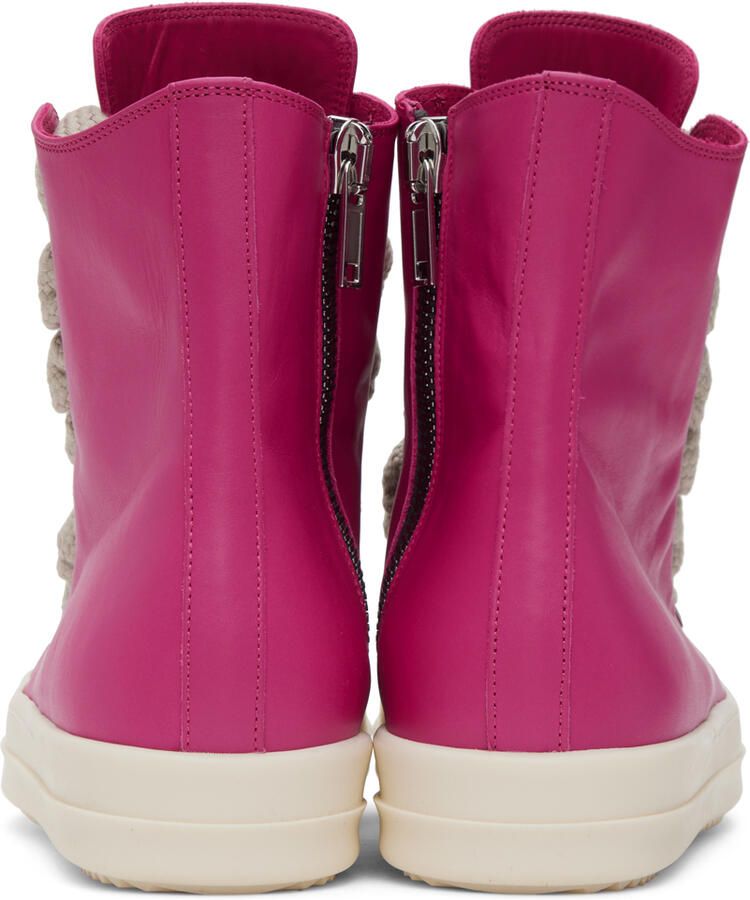 Rick Owens Pink Zip-Up Sneakers