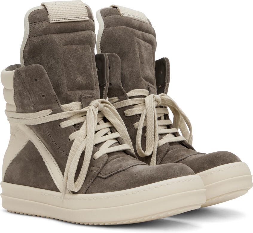 Rick Owens Taupe Geobasket Sneakers - Picture 3