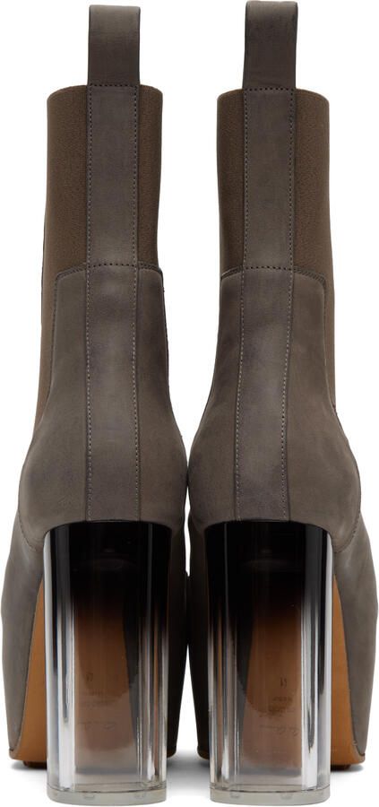 Rick Owens Taupe Grilled Boots - Picture 5