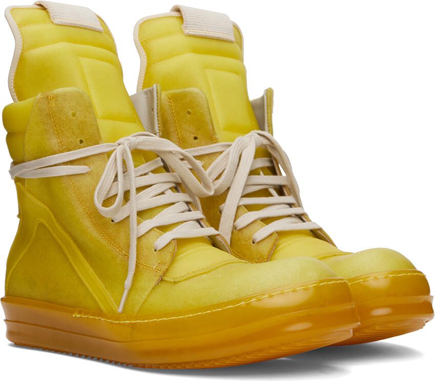 Rick Owens Yellow Geobasket Sneakers - Picture 3