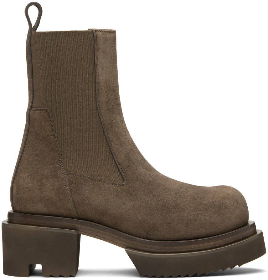 Rick Owens Taupe Beatle Bogun Boots - Picture 5