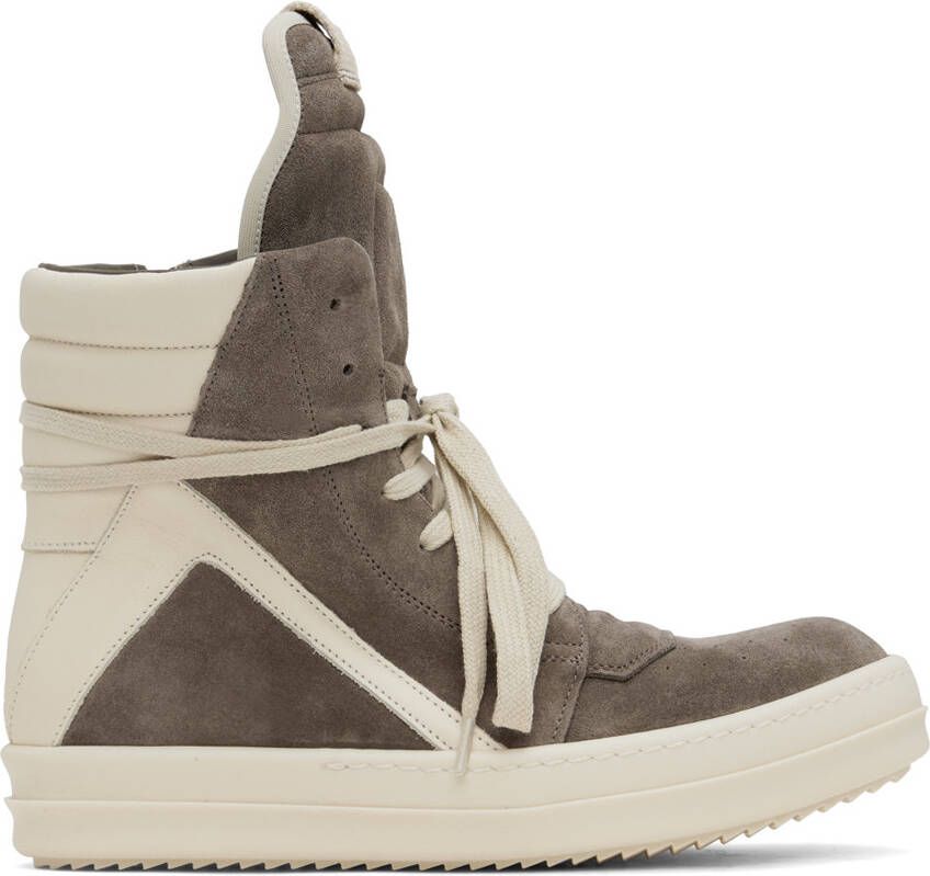 Rick Owens Taupe Geobasket Sneakers - Picture 5