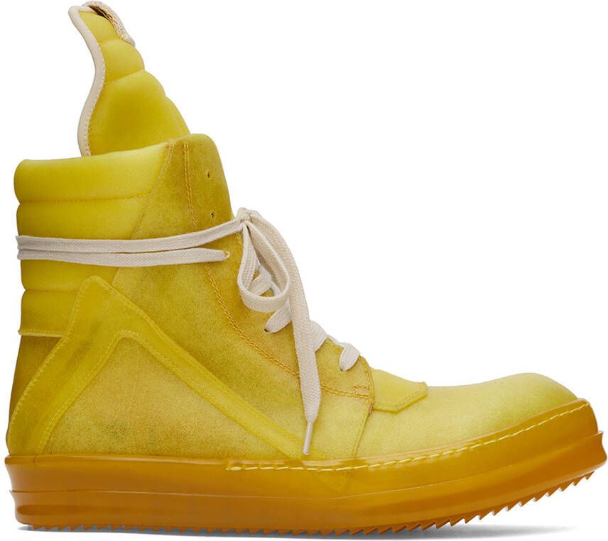 Rick Owens Yellow Geobasket Sneakers - Picture 5