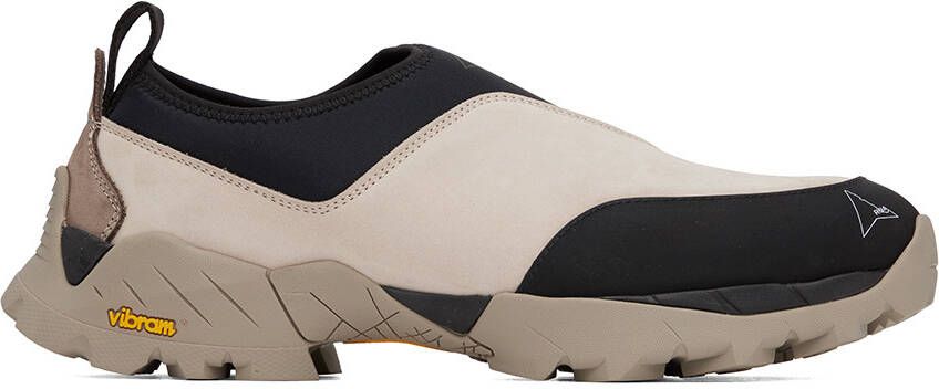 ROA Black & Taupe Slip-On Sneakers