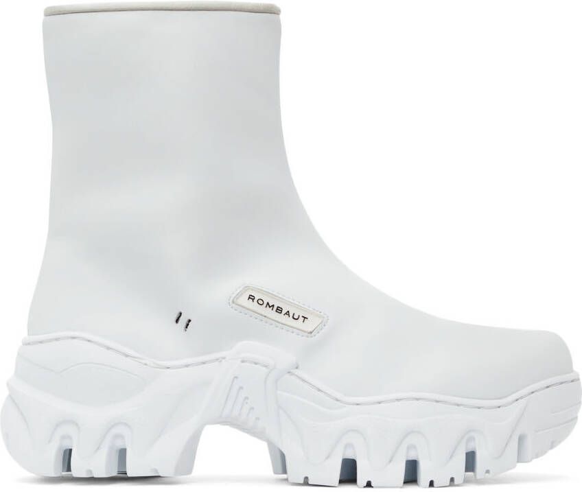 Rombaut White Future Leather Boccaccio II Lite Ankle Boots - Picture 5