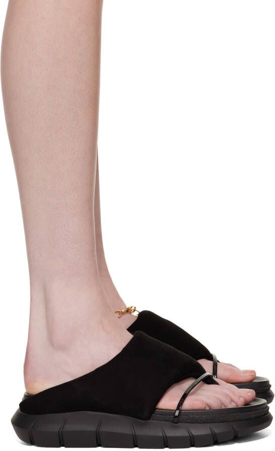 Sacai Black Padded Sandals - Picture 5