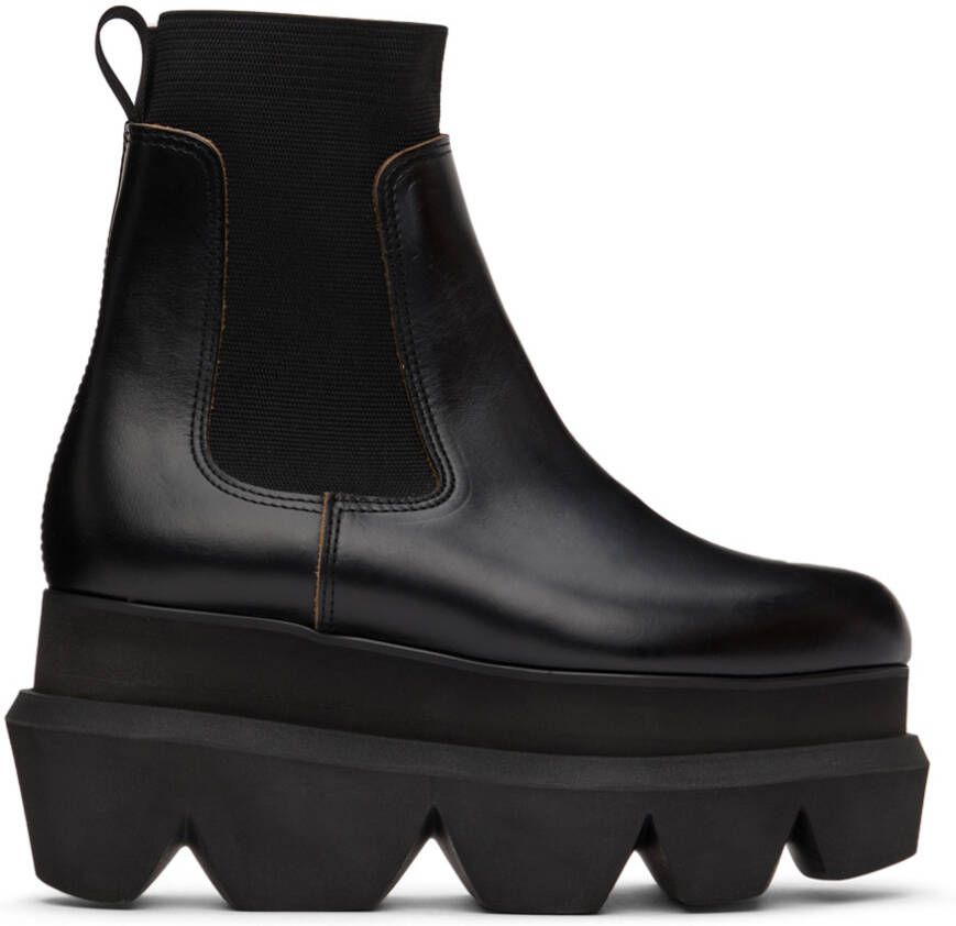 Sacai Black Platform Chelsea Boots - Picture 4