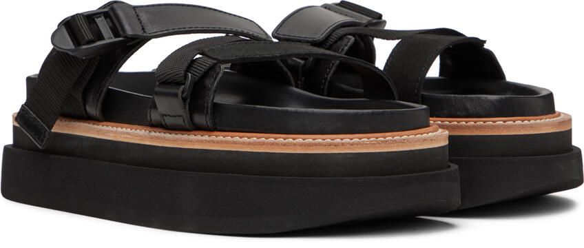 Sacai Black Hybrid Belt Sandals - Picture 2