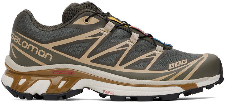 Salomon Khaki XT-6 Sneakers - Picture 8