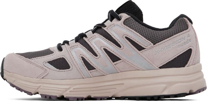 Salomon Taupe & Gray X-Mission 4 Suede Sneakers - Picture 3