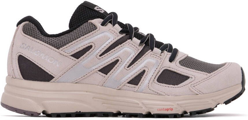 Salomon Taupe & Gray X-Mission 4 Suede Sneakers - Picture 2