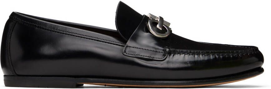 Salvatore Ferragamo Black Galileo Loafers