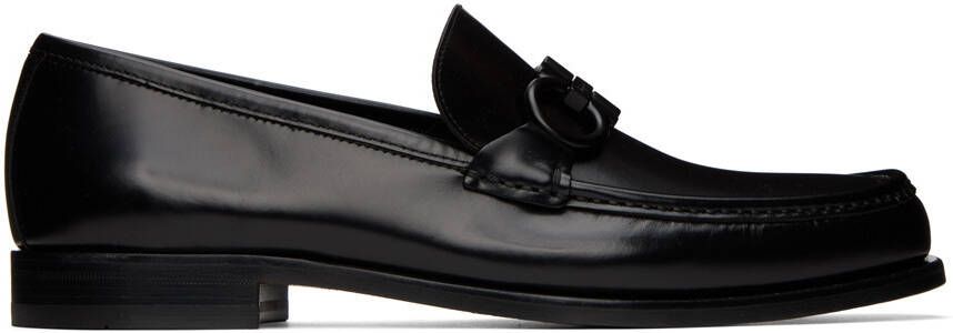Salvatore Ferragamo Black Gancini Ornament Loafers - Picture 6