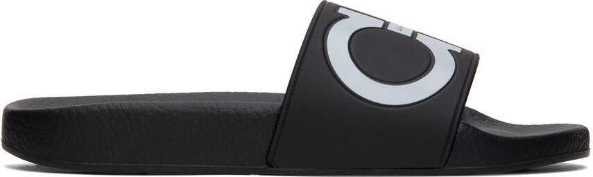 Ferragamo Black Gancini Slides - Picture 5
