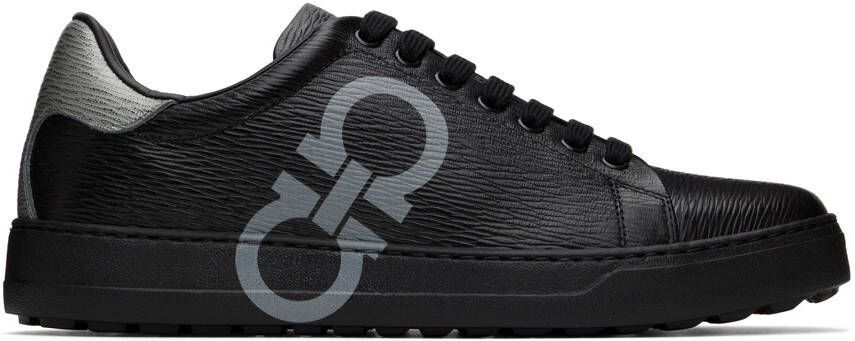 Salvatore Ferragamo Black Gancini Sneakers - Picture 4