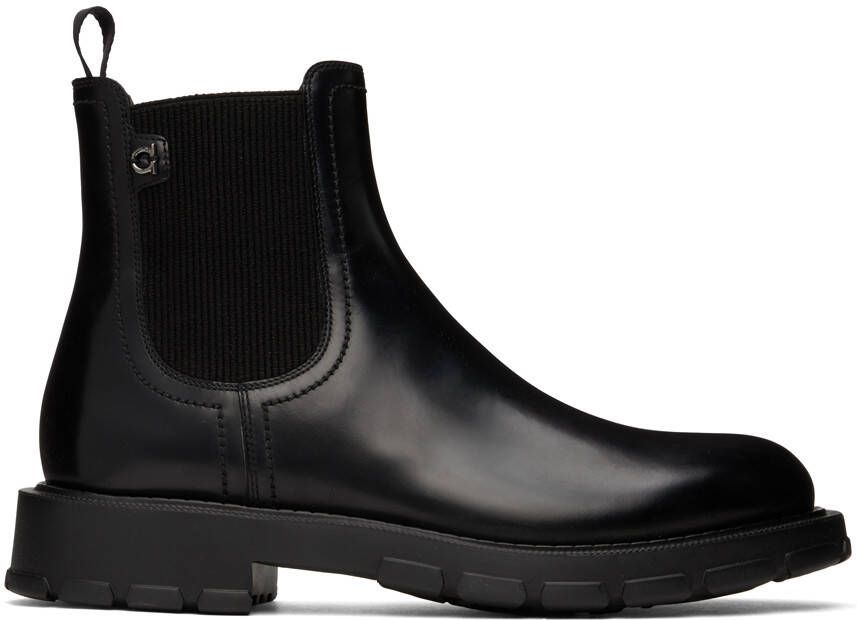Salvatore Ferragamo Black Iago Chelsea Boots - Picture 4
