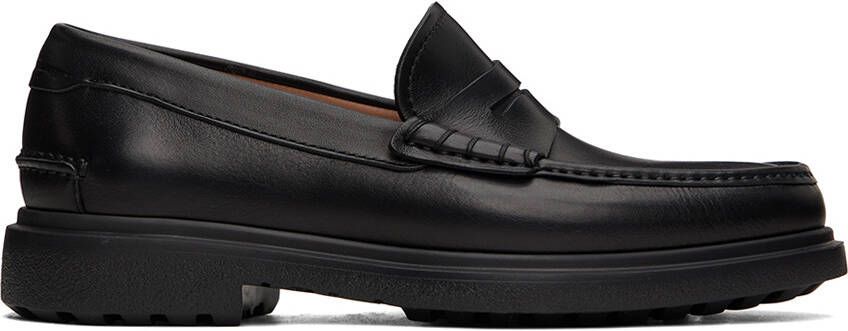 Ferragamo Black Leather Penny Loafers - Picture 3