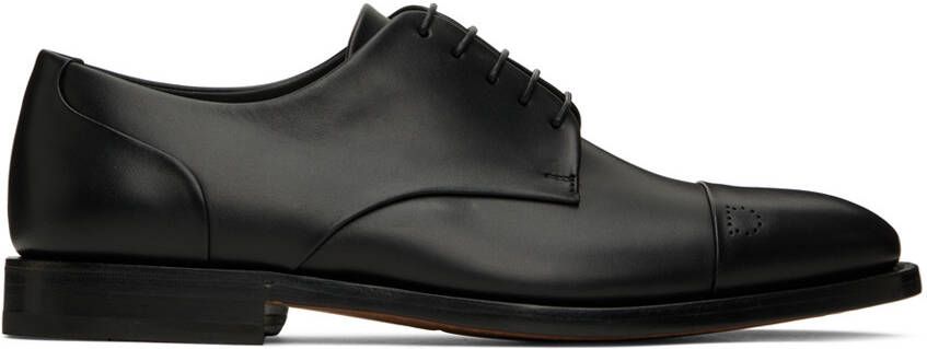 Ferragamo Black Perforated Derbys - Picture 5