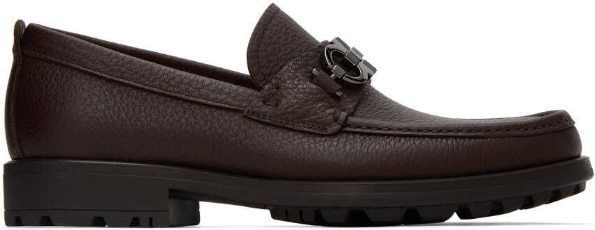 Salvatore Ferragamo Brown David Loafers - Picture 5