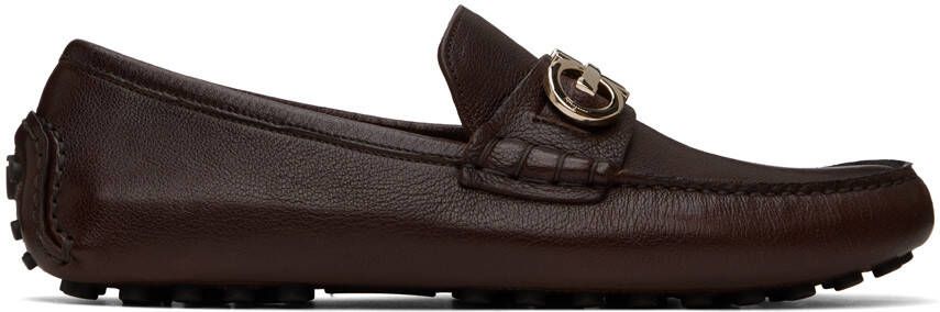 Ferragamo Brown Driver Slippers - Picture 5