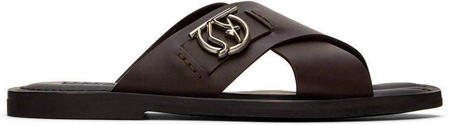 Salvatore Ferragamo Brown Logan Sandals - Picture 5