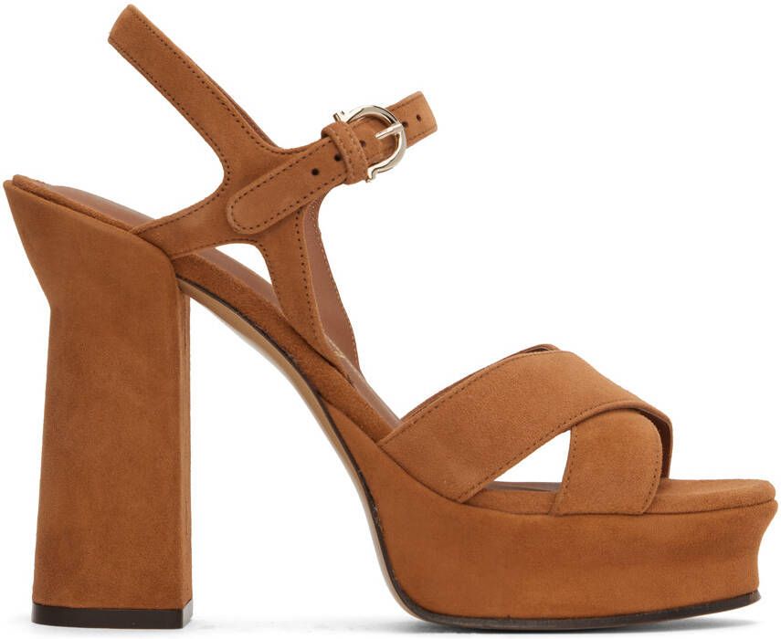 Ferragamo Brown Platform Sandals - Picture 5