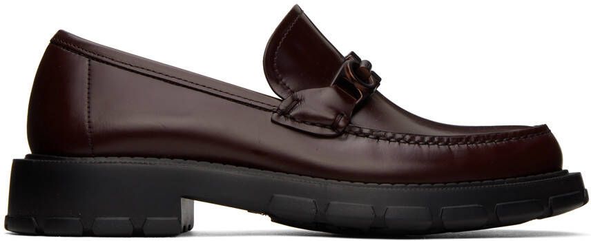 Salvatore Ferragamo Burgundy Gancini Loafers - Picture 5