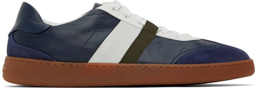 Ferragamo Navy Garda Low Sneakers - Picture 5