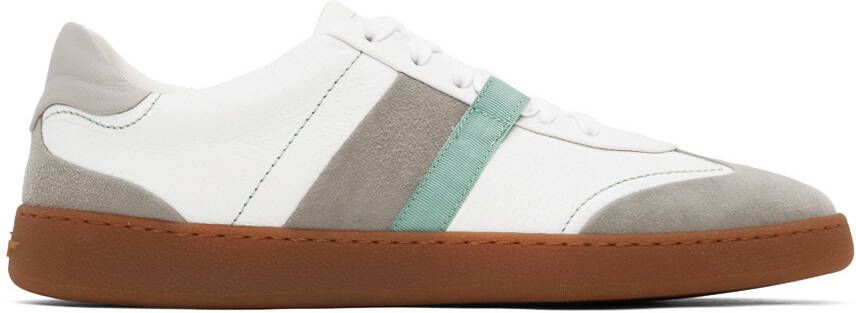 Ferragamo White & Gray Garda Sneakers - Picture 5