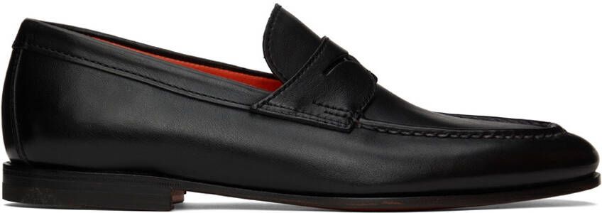 Santoni Black Door Loafers