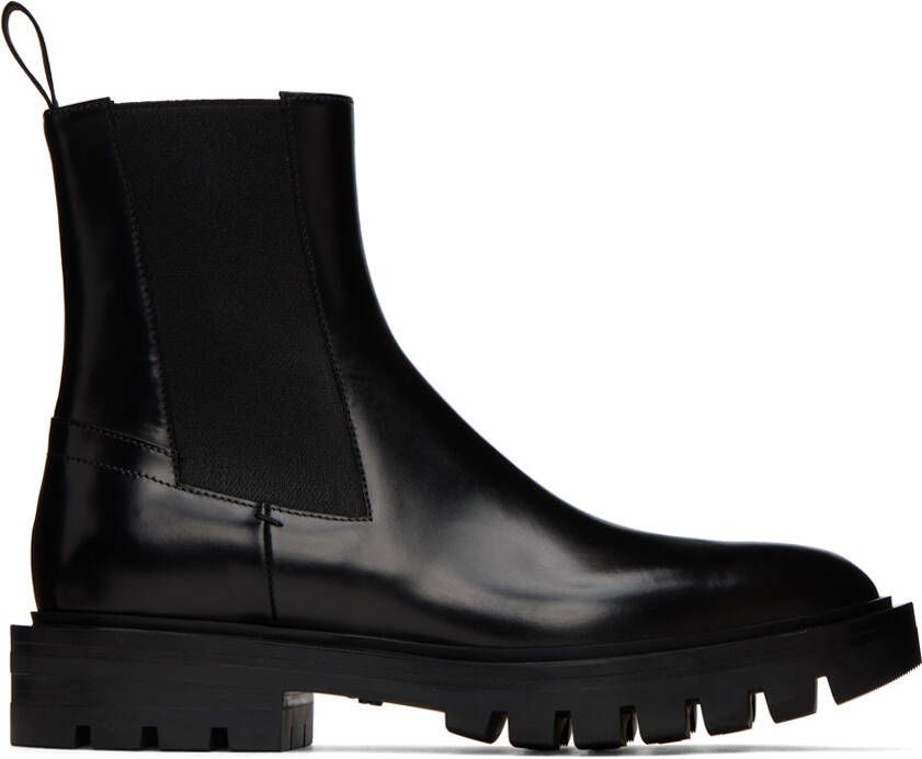 Santoni Black Fern Chelsea Boots