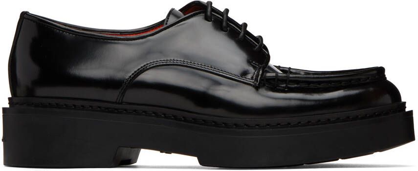 Santoni Black Leather Derbys