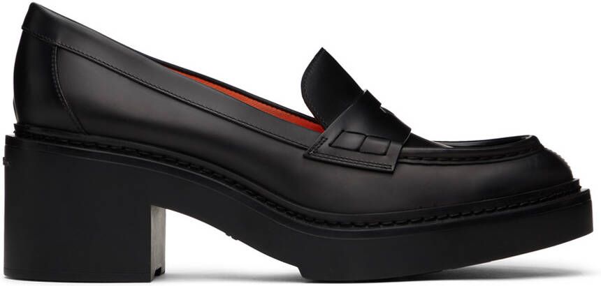 Santoni Black Loafer Heels - Picture 5