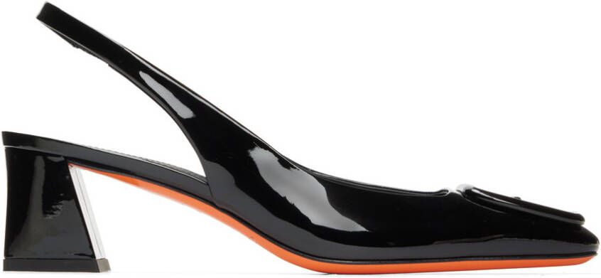 Santoni Black Slingback Heels - Picture 2