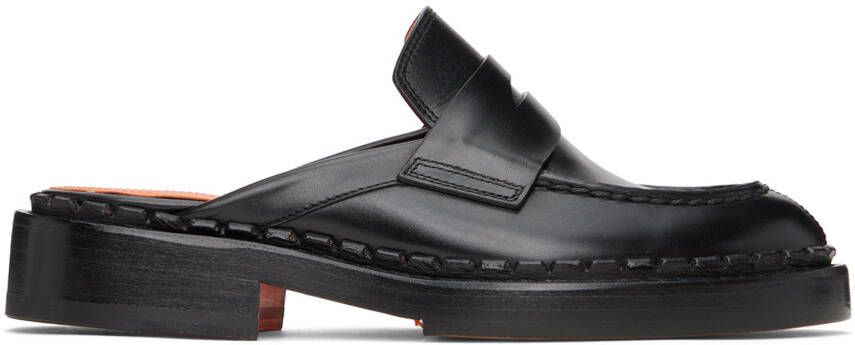 Santoni Black Strap Loafers - Picture 5
