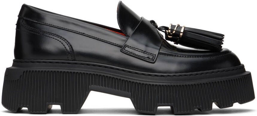 Santoni Black Tassel Loafers - Picture 5