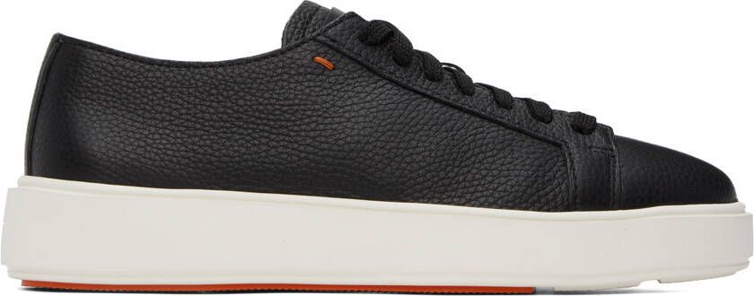 Santoni Black Tumbled Sneakers - Picture 5