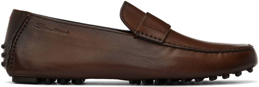 Santoni Brown Doyens Loafers