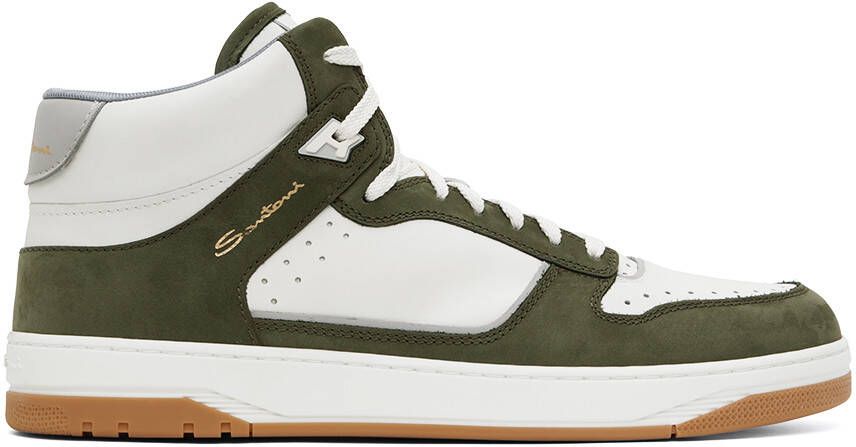 Santoni Green & White Sneak-Air Sneaker - Picture 4