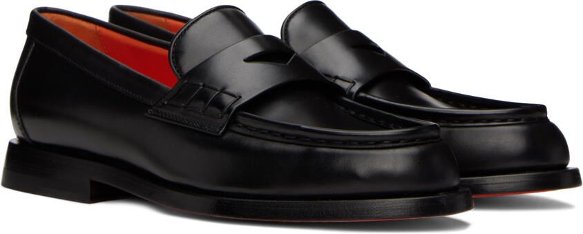 Santoni Black College Loafers - Picture 2