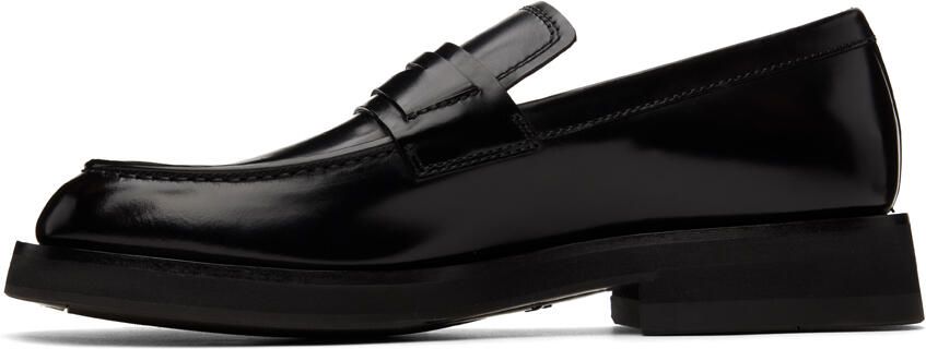 Santoni Black Cutout Strap Loafers - Picture 3