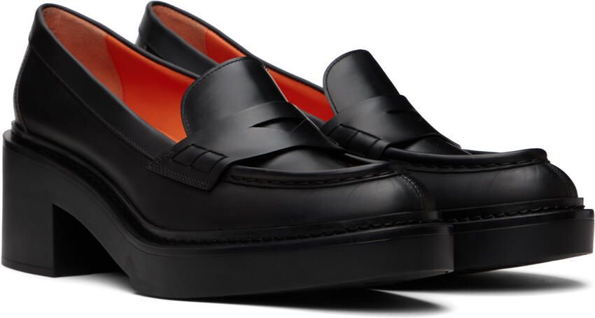 Santoni Black Loafer Heels - Picture 2