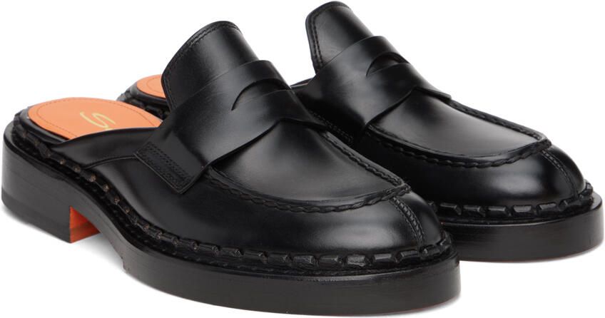 Santoni Black Strap Loafers - Picture 2