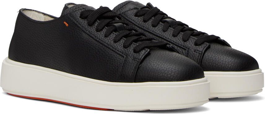 Santoni Black Tumbled Sneakers - Picture 3