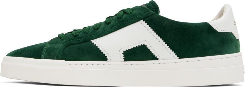 Santoni Green & White Double Buckle Sneakers - Picture 3