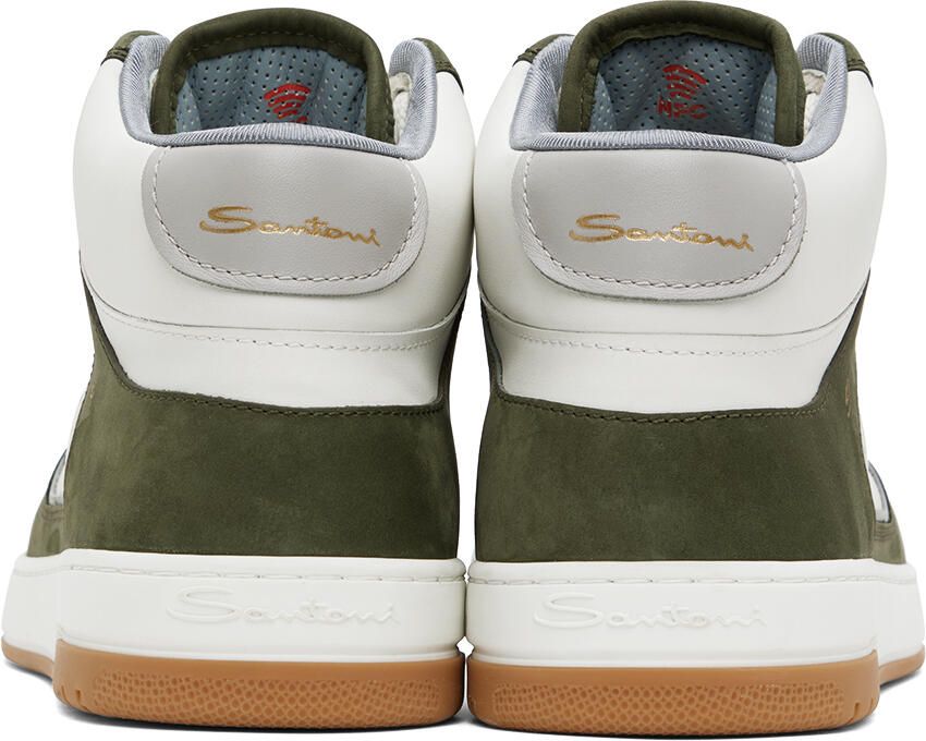 Santoni Green & White Sneak-Air Sneaker