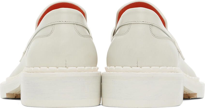 Santoni Off-White Leather Loafers