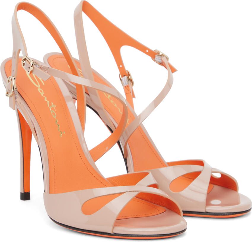 Santoni Pink Open Toe Heeled Sandals - Picture 2